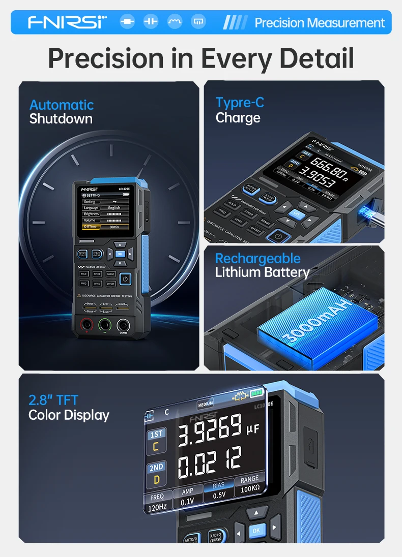 LC1020E High-Precision Handheld Tool Digital Bridge Tester Handheld LCR Meter In