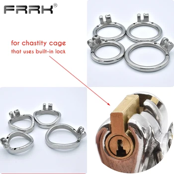 FRRK K01 K02 K03 K04 Metal Penis Rings for FRRK Chastity Cage Uses Built-in Lock Strap PU Belt 40mm 45mm 50mm 55mm Sex Toys Shop 4