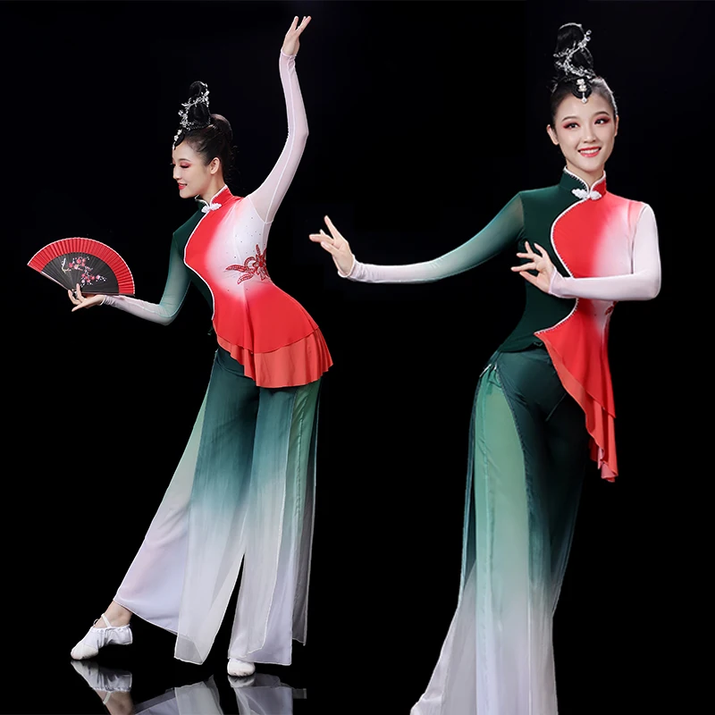 

Yangge Clothes Performance Costume Female 2023 New Chinese Style Classical Umbrella Dance Fan Dance Ethnic Style Dance Costume