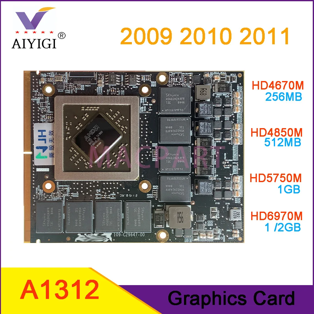 Originale Hd4670M Hd4850M Hd5750M Hd6970M 256Mb 512Mb 1Gb 2Gb Per Scheda Video Grafica Apple Imac 27 "A1312 2009 2010 2011 Anni
