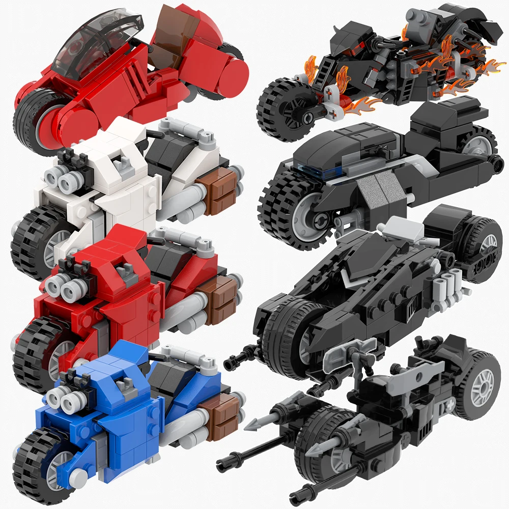 MOOXI Motorcycle Series Set MOC Bricks Movie Anime Military Compatible ...