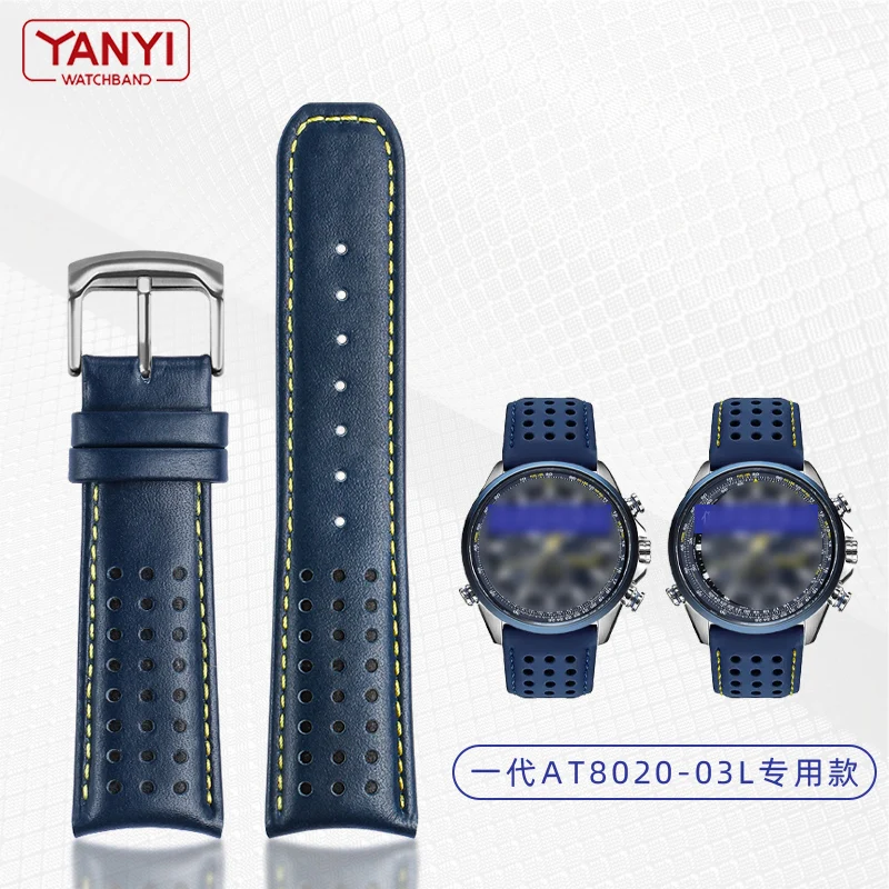 Premium Genuine Leather Watchband with Curved Ends – Classic Bracelet Strap in 22mm and 23mm