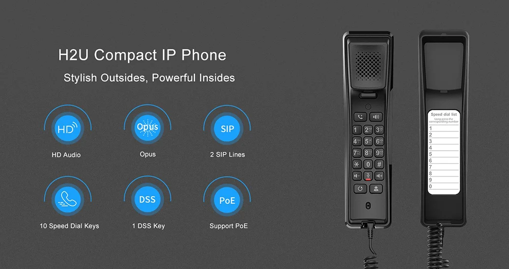 Description Picture 2 of itemFanvil Wall-mounted SIP Telephone for Bathroom Hotel Restroom Office Maison Home Handset VoIP Phone System Support 2 SIP Lines