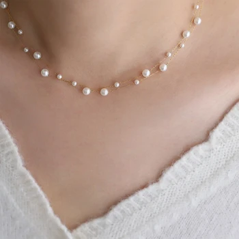 ZAKOL Stainless Steel Temperament Pearl Chain Choker Necklace for Women Waterproof Collar Jewelry Bijoux Gift 1