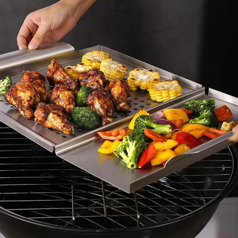 Outdoor Grill Plate Flat Top Grill Insert Griddle Pan Weber Gas