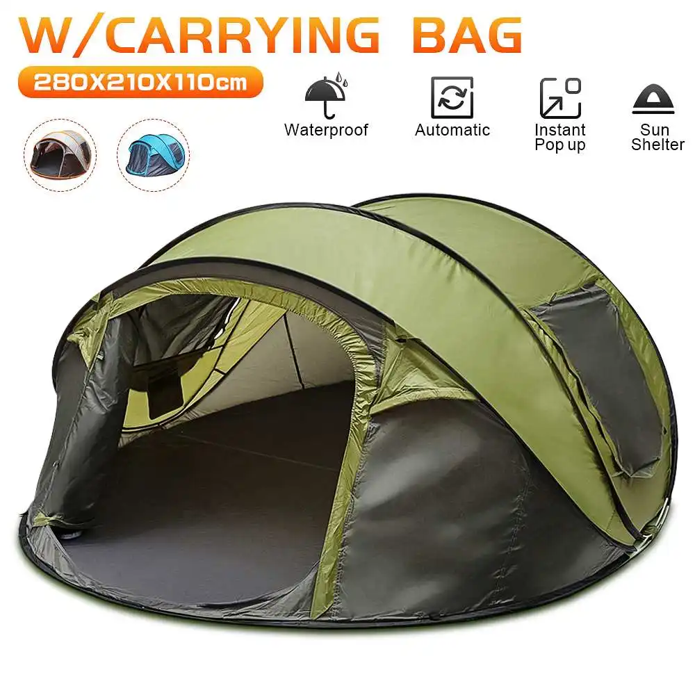 

280x200x120CM 5-8 People Large Tent Ultra-light Family Outdoor Camping Waterproof And Windproof Automatic Pops Up Tent 1 bedroom