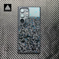 Magnetic Real Glossy Forged Carbon Fiber Phone Case - Samsung Galaxy A15 4G (Blue Forged)