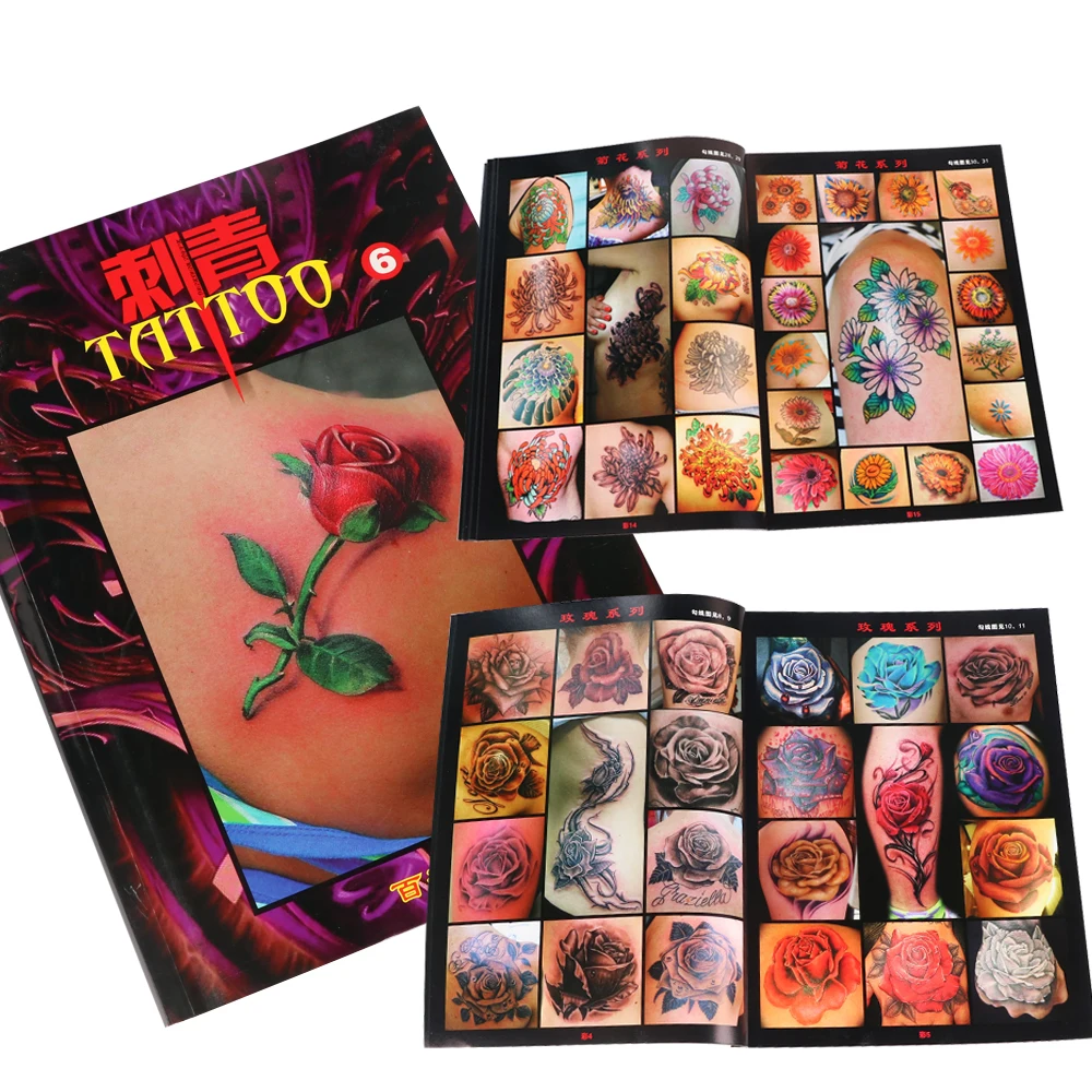 Tattoo Book Pattern Album Tattoo Flower Accessorries For Body Art Pattern Clear Line Design Template Tattoo Beginners Teaching jimking tattoo book tattoo accessories body art pattern clear lines design template carved tattoos manuscript book