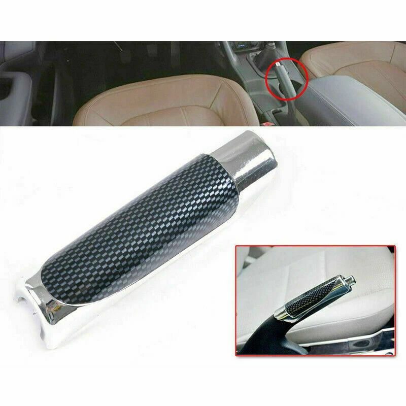 Black Carbon Fiber Handbrake Cover SUV Car Hand Brake Protector Decor Cover Auto Accessories