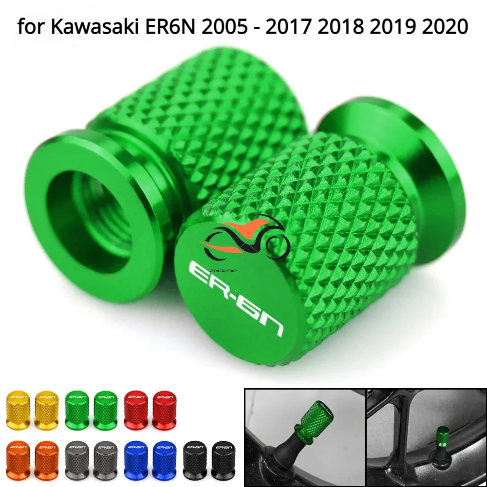 

ER-6N Motorcycle Tire Valve Air Port Stem Cover Cap Plug CNC Aluminum Accessories for Kawasaki ER6N 2005 - 2017 2018 2019 2020