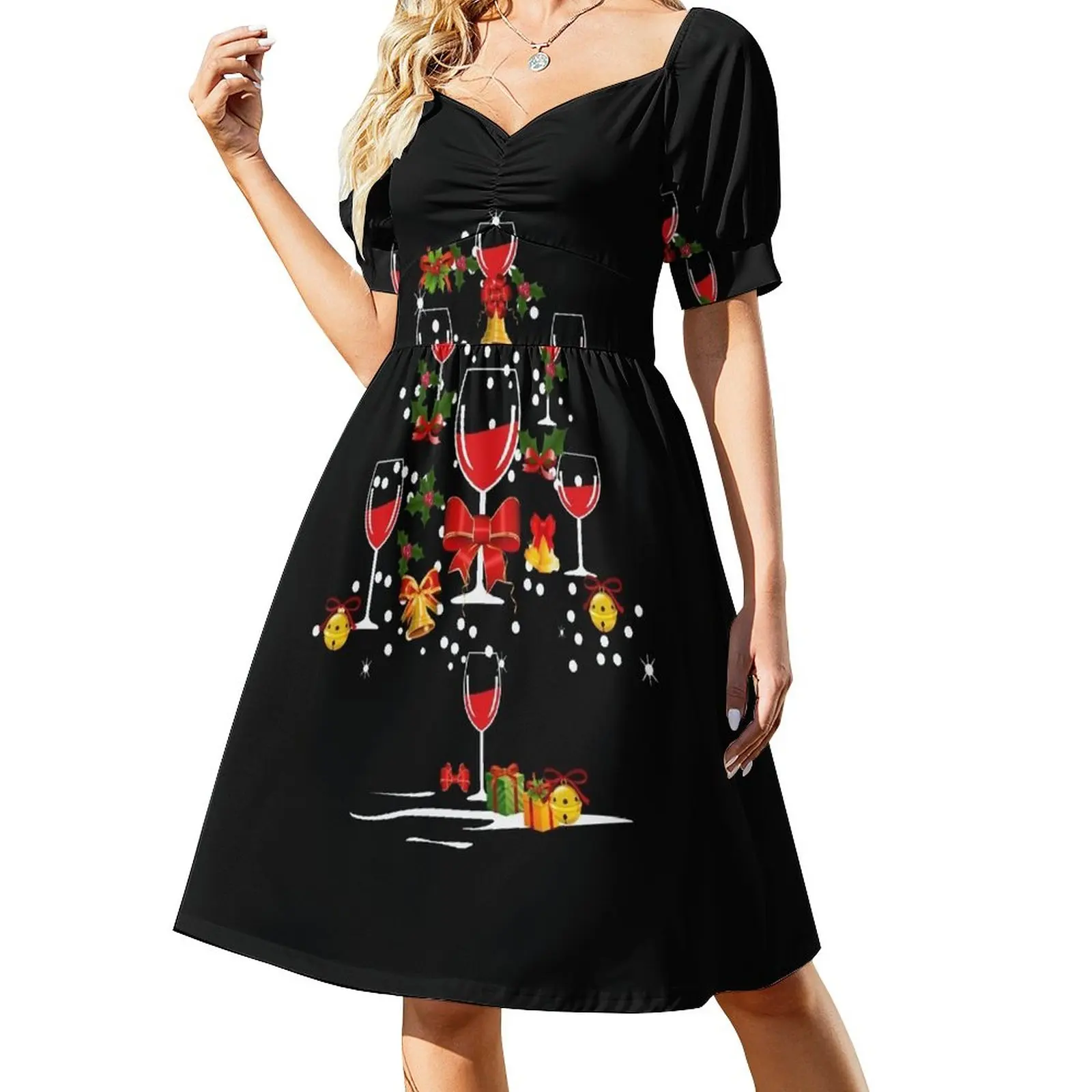 

Mulled Red Wine Funny Christmas Tree Dress women's dresses luxury dress for women