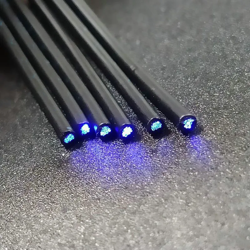 Description Picture 5 of item100M Decorative PVC Sheather Fiber optic cable Multi strands 42pcs*0.75mm in Black PE jacket PMMA Led Plastic String Light Decor