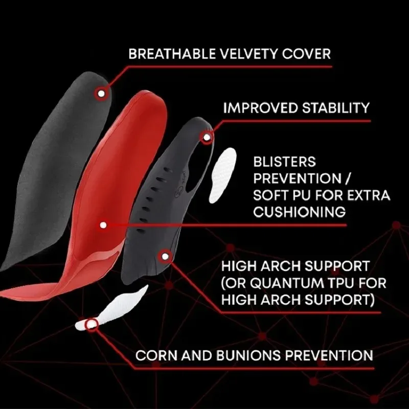 1 Pair Premium Insoles for Feet PU Gel Shock Absorption Breathable Comfortable Lightweight Sweat Absorbing Shoes Pads sport insoles