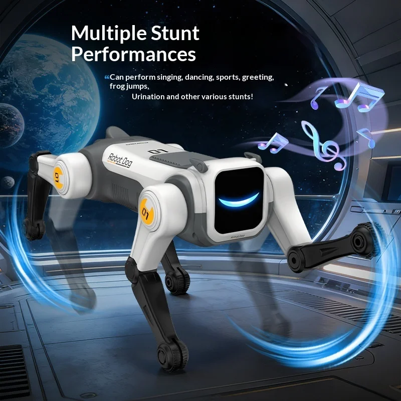 2026년형 새로운 원격 조종 로봇 강아지, 음성 제어, 프로그래밍 가능한 생체 공학 스턴트 애완견, LED 눈 조명, 어린이용 인터랙티브 장난감