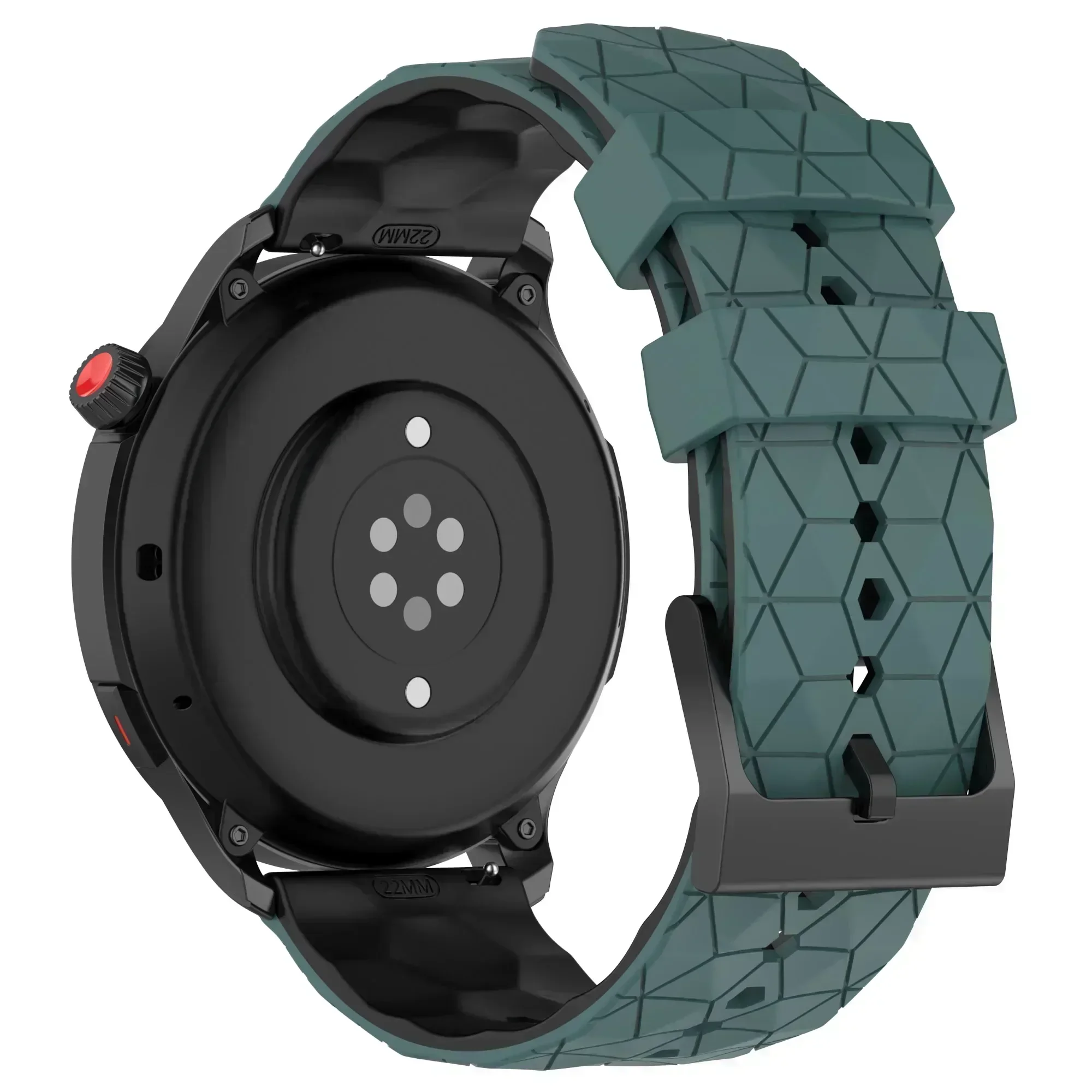 Premium 22mm Silicone Breathable Watch Strap in Black