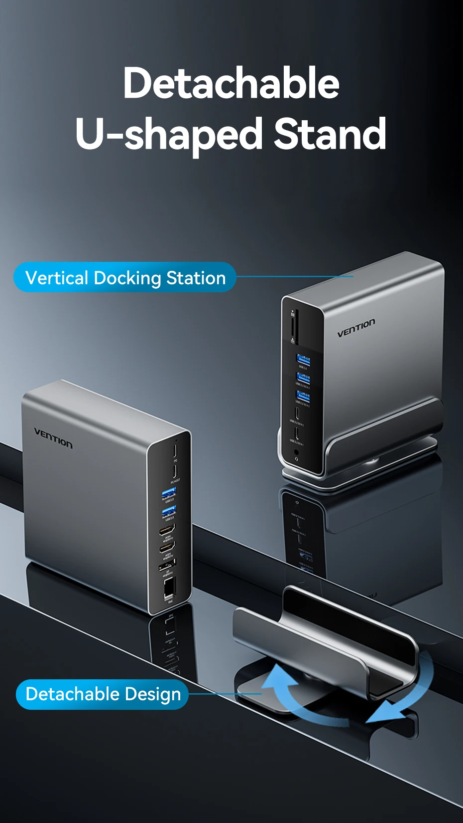 USB C HUB Docking Station to HDMI 4K@60Hz DP Four-Screen MST Display USB 3.2 A R