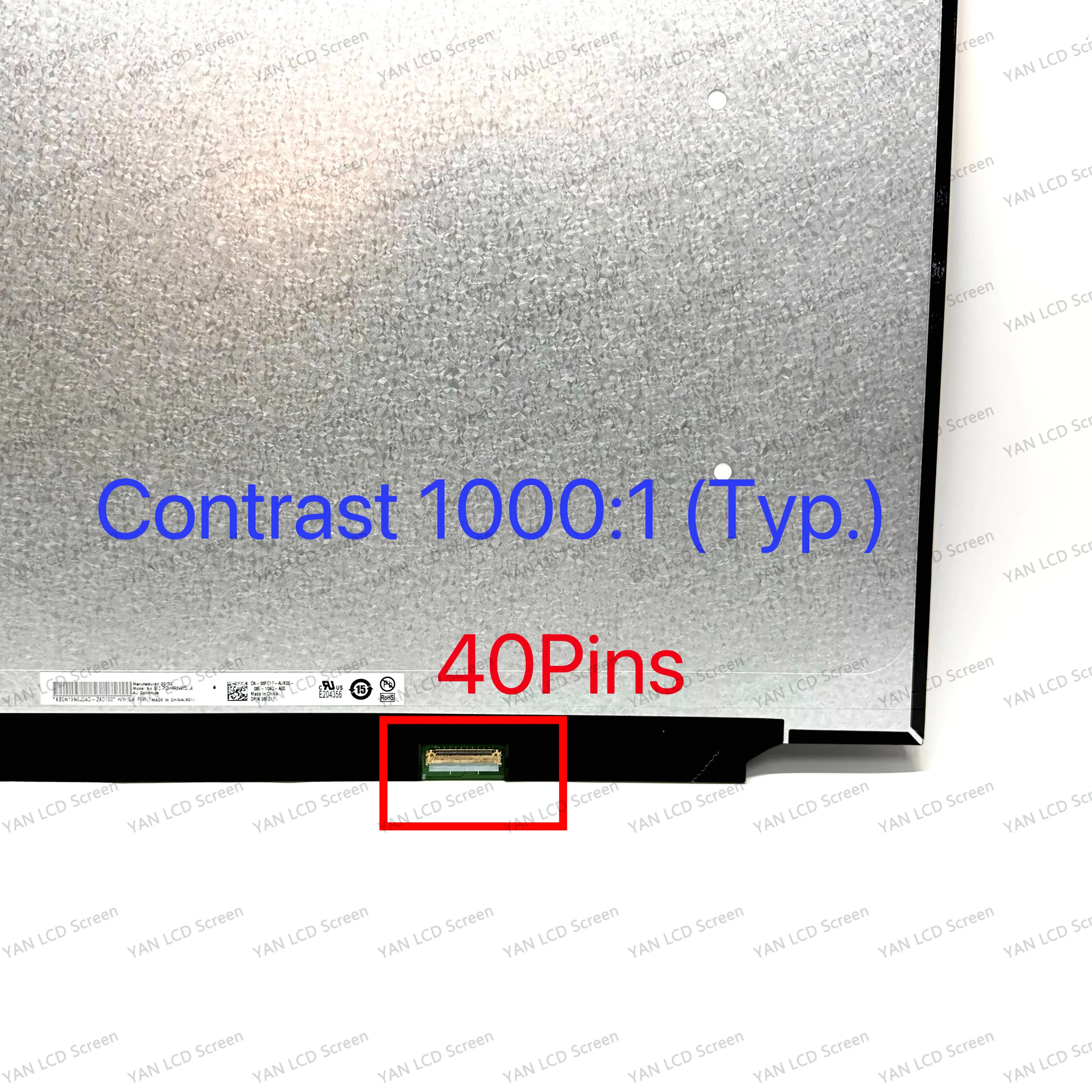  Ƽ ̼  17.3 ġ ƮϿ LCD LED ũ г Ʈ, 17.3 ġ, B173HAN05.4, 40 , EDP 360hz, ips 1920x1080