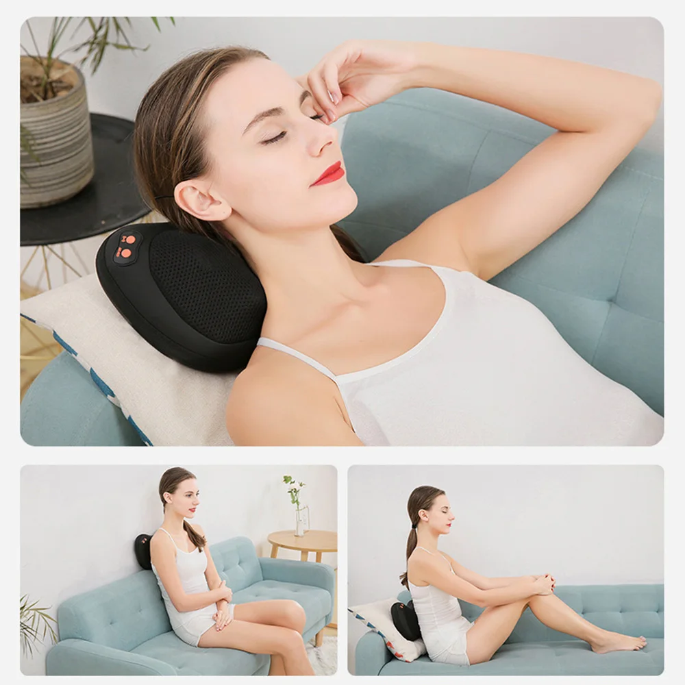 

Cervical Spine Massage Pillow Wholesale Car Electric Massage Pillow Cushion Home Office Lumbar Shoulder And Neck Massager