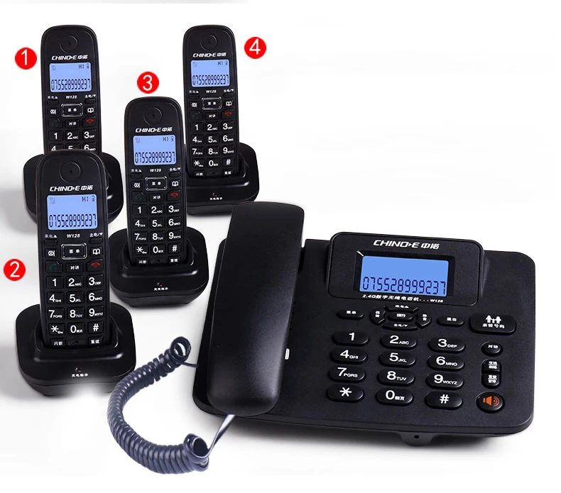 Description Picture 2 of itemcordless Answering Machine 2.4G Corded Phone Handset  office home hotel Long Range Wireless Telephone 1- 4 handstes table phone
