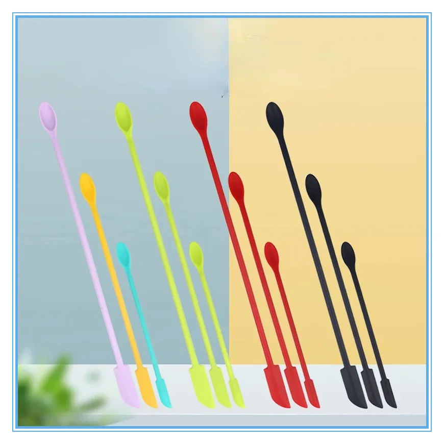 3Pcs/Set Double Head Flexible Silicone Scraper Reusable Beauty Kitchen Spatula Makeup Brushes Face Mask Brush Beauty Tools silicone spatula,silicone scraper,kitchen spatula,silicone cookware