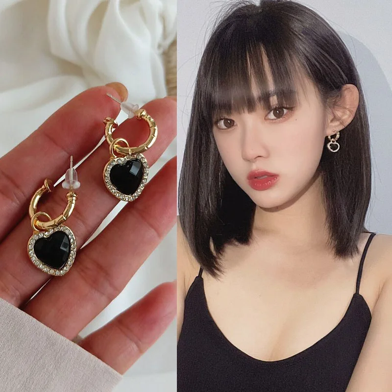 Orecchini pendenti con luna e occhio di malocchio in zircone cubico blu circolare in oro vermeil per donna