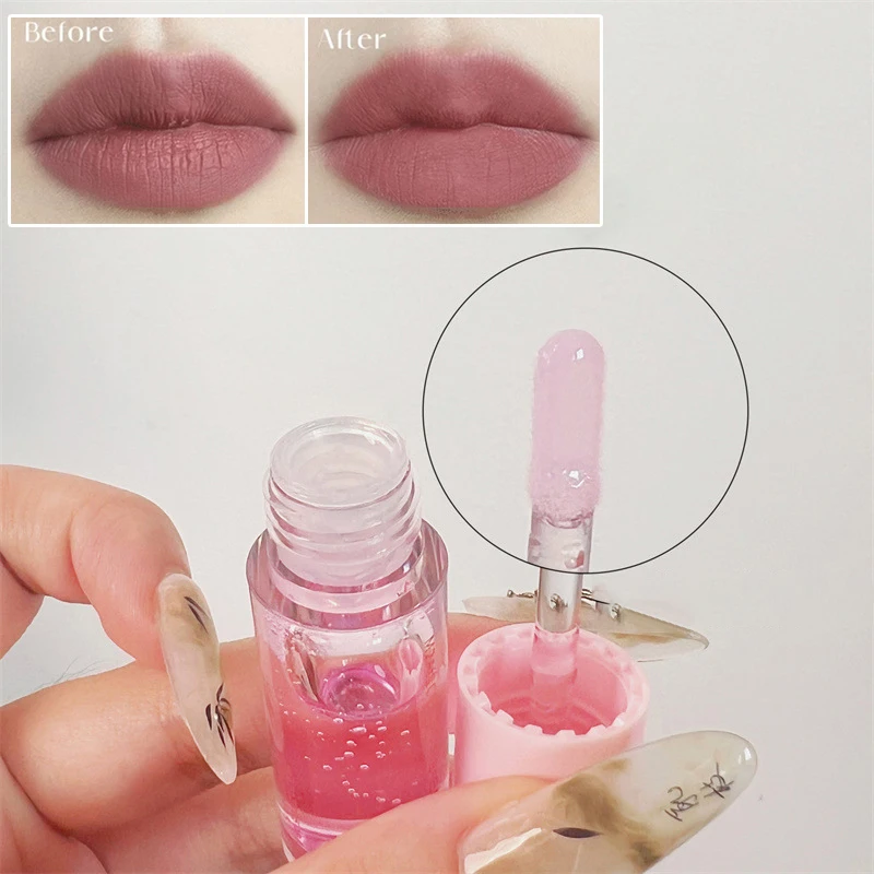 Fruit Lip Oil Lip Moisturizing Transparent Water-Glossy Mirror Finis Non-Stick Tint Lasting Cosmetic Liquid 1pc lip gloss,lip makeup,lip glaze,lip tint,lip oil,lip stain,lip lacquer