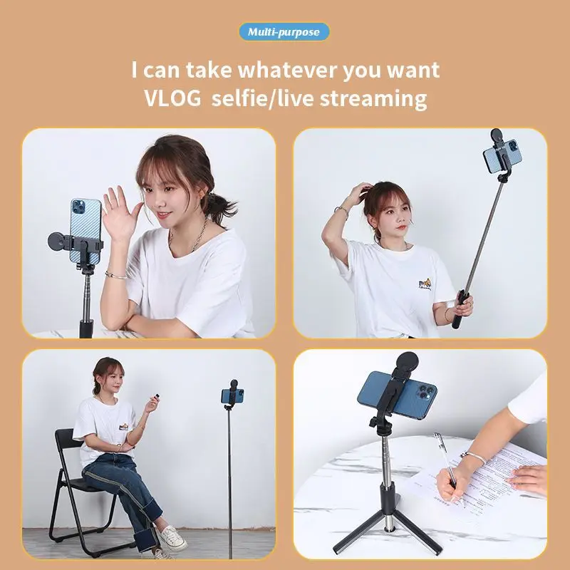 Selfie Stick Tripod Photo God 360 Degree Rotation Cell Phone Shooting Stabilizer Bluetooth Control Portable With LED Light
