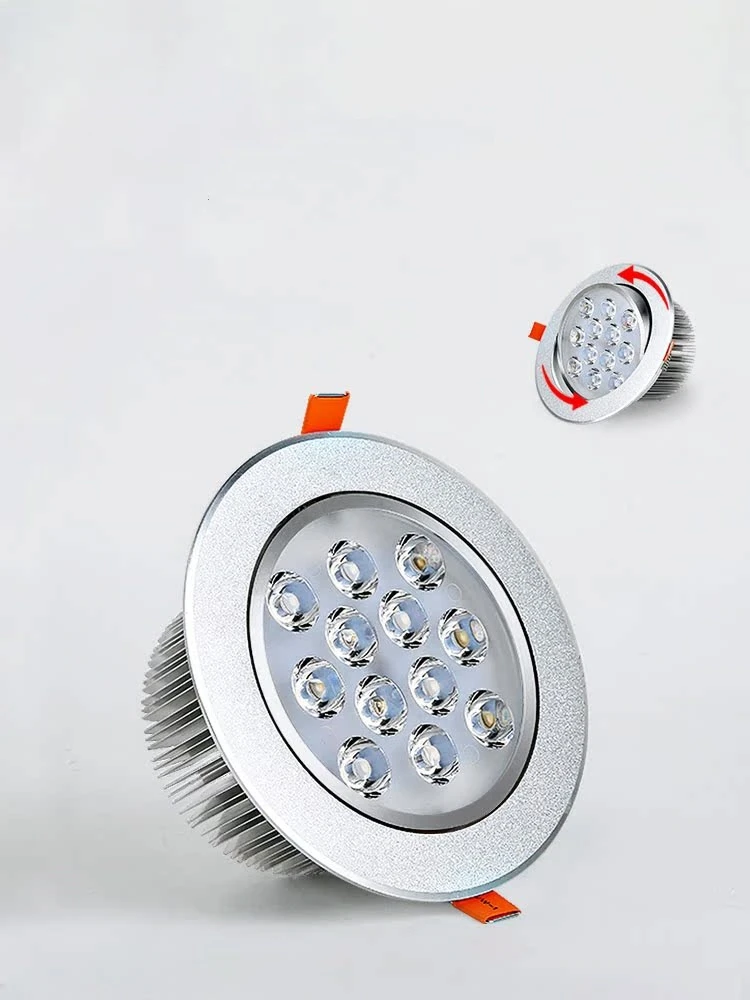 Round Dimmable Downlight 3W/4W/5W/7W/9W/12W/18W LED Downlight Recessed Ceiling Spotlight Embedded High-power Ceiling Spotlight ac85-265V