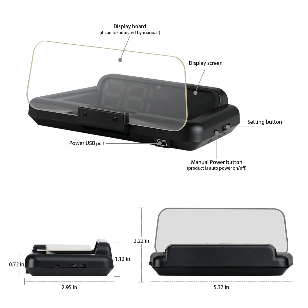ֽ C500 OBD2 ڵ HUD  ÷  ӵ ͺ RPM  GPS Ʈ º ǻ T900    ڵ