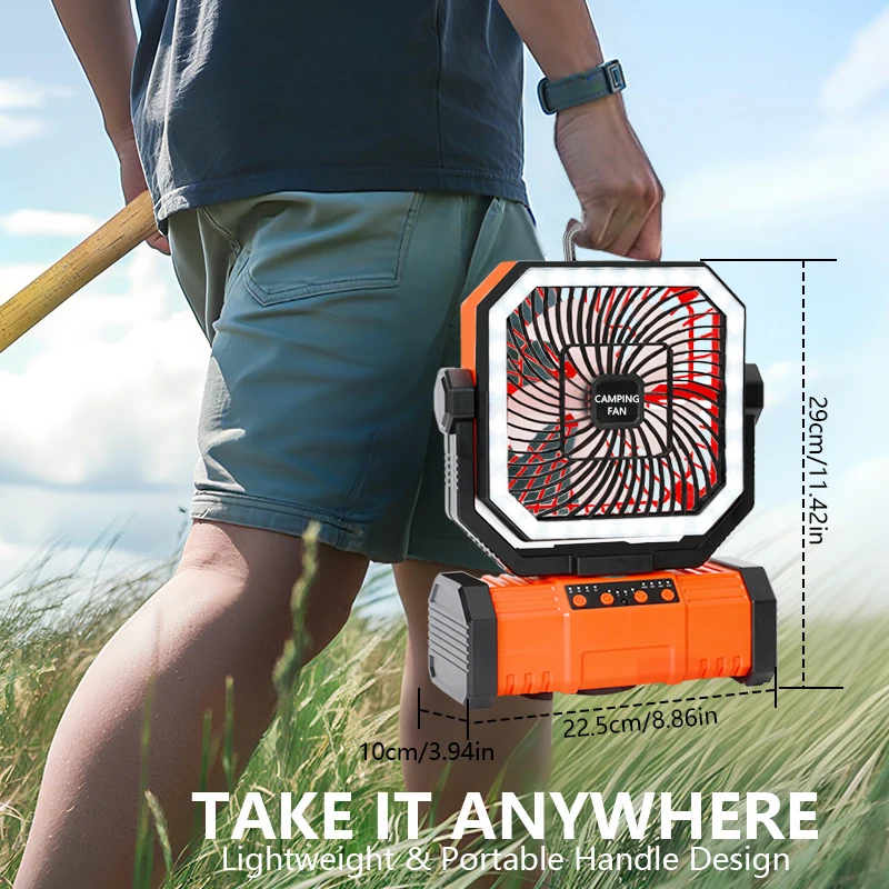 20000mAh Camping Fan Battery Operated Fan Portable Rechargeable