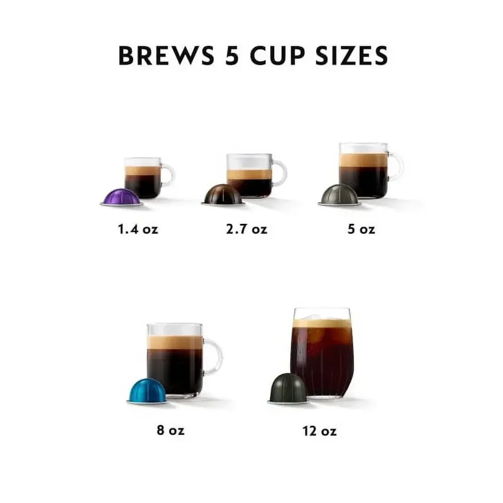 Coffee and Espresso Maker Vertuo Pop BNV120DGR1BUC1 by Breville 4 Cup Sizes Smart Capsule Reading Precision Brewing Premium 4