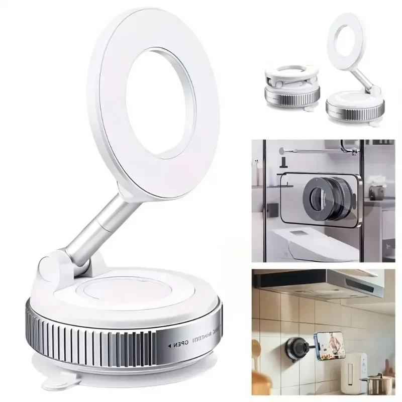 Foldable Vacuum Magnetic Phone Holder for Gym Bathroom