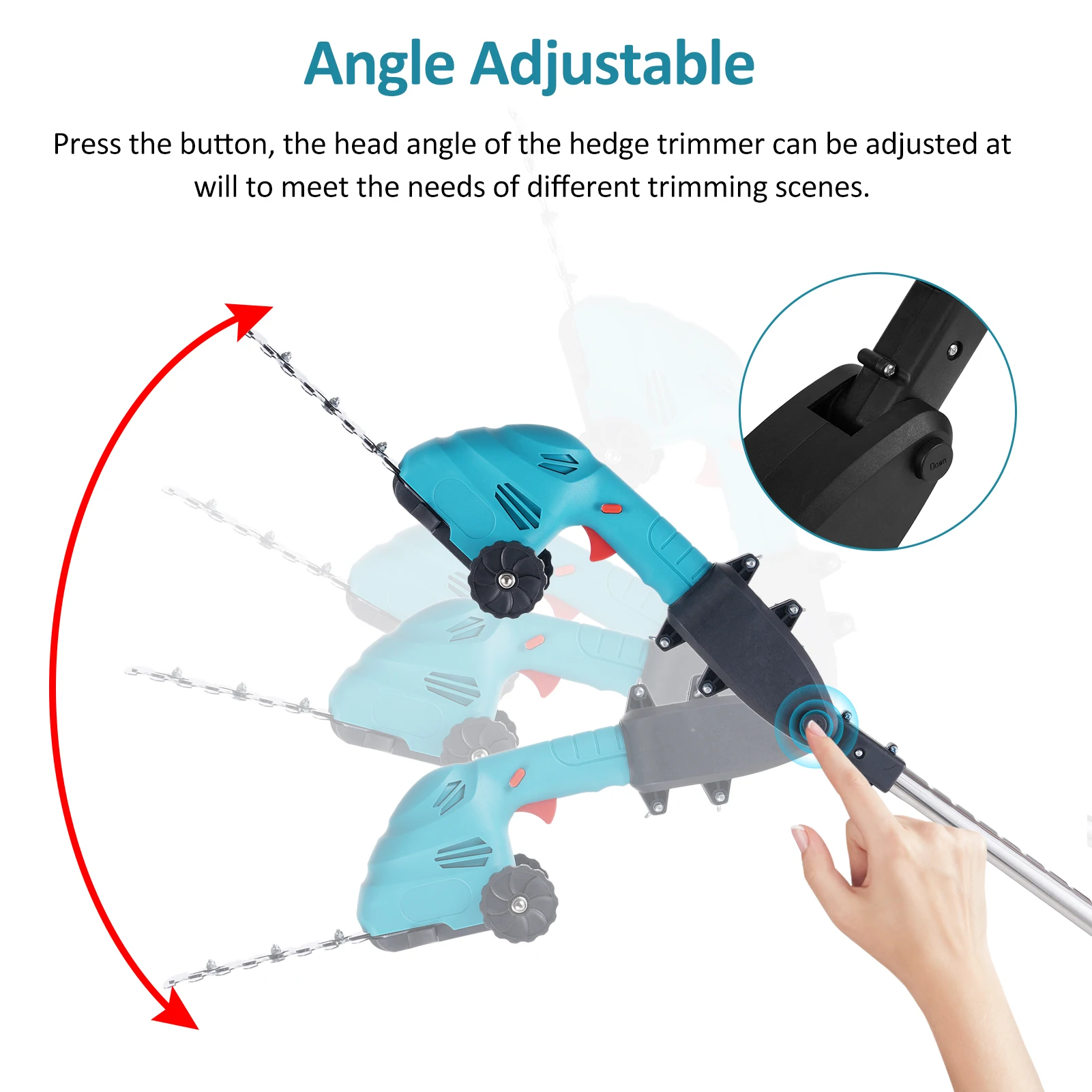 E-5 Lithium Cordless Electric Hedge Trimmer Handheld Dual-Purpose Hedge Trimmer Bush Trimmer for Pruning Shrub Branch Lawn 4