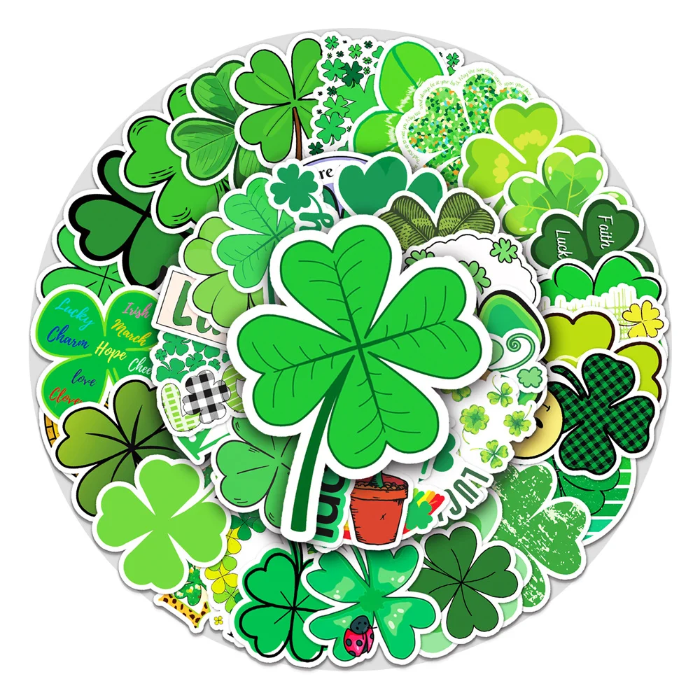 

10/30/50PCS Four-leaf Clover Graffiti Waterproof Sticker Cartoon Creative Plant DIY Personality Decorative Decal HelmetWholesale