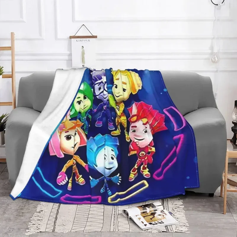 The Fixies Cartoon Velvet Throw Blanket cute anime kids children Blankets for Bedding Travel Lightweight Thin Plush Thin Quilt 2