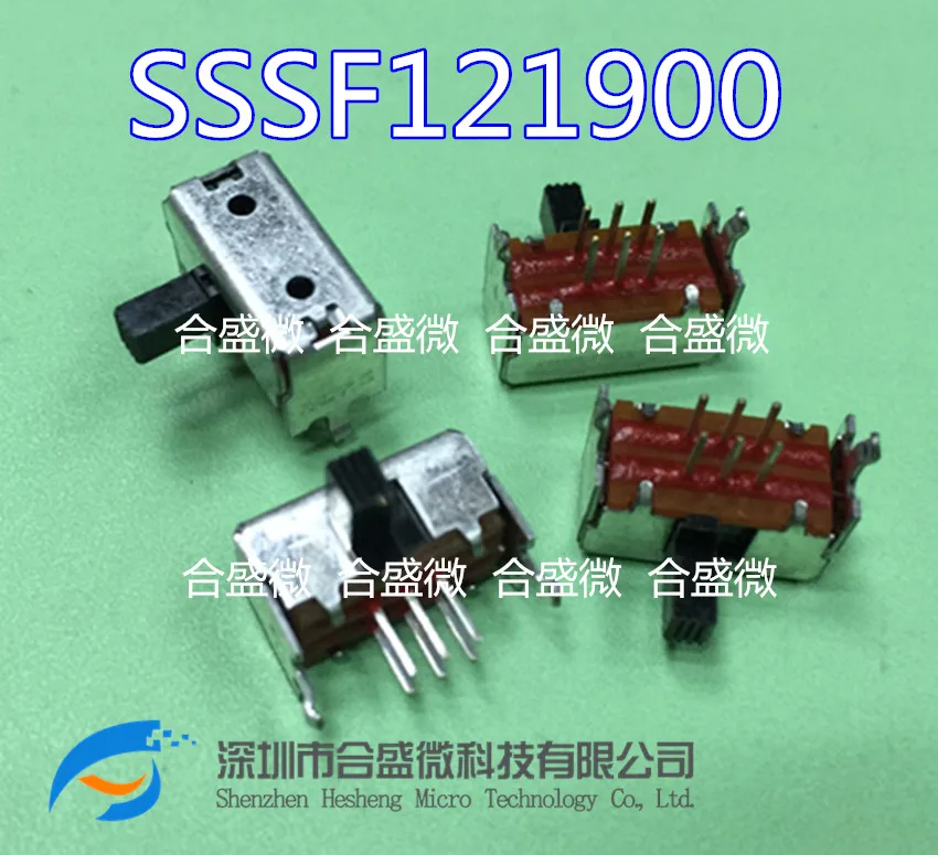 

2PCS Sliding Switch SSSF121900 Toggle Switch Straight Plug 6 Feet 2 Gears Horizontal Handle Length 6MM8 Feet