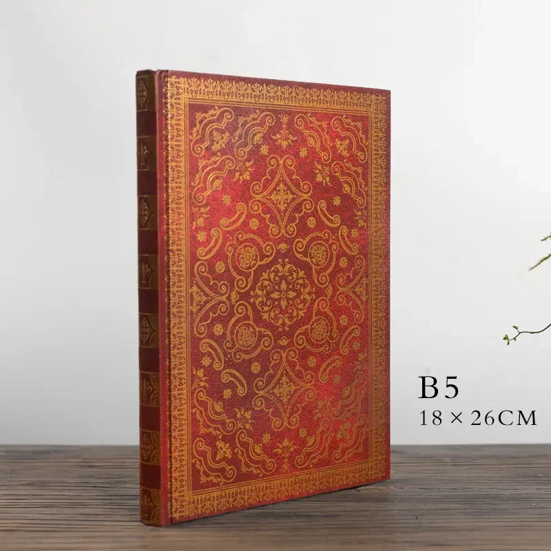 Lined Notebook European Style Hardcover Journal Bookmark Ribbon 2