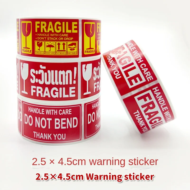 

Removable Warning FRAGILE Sticker Waterproof Transportation Copper Plate Adhesive Glass Jar Refrigerator Identification Label