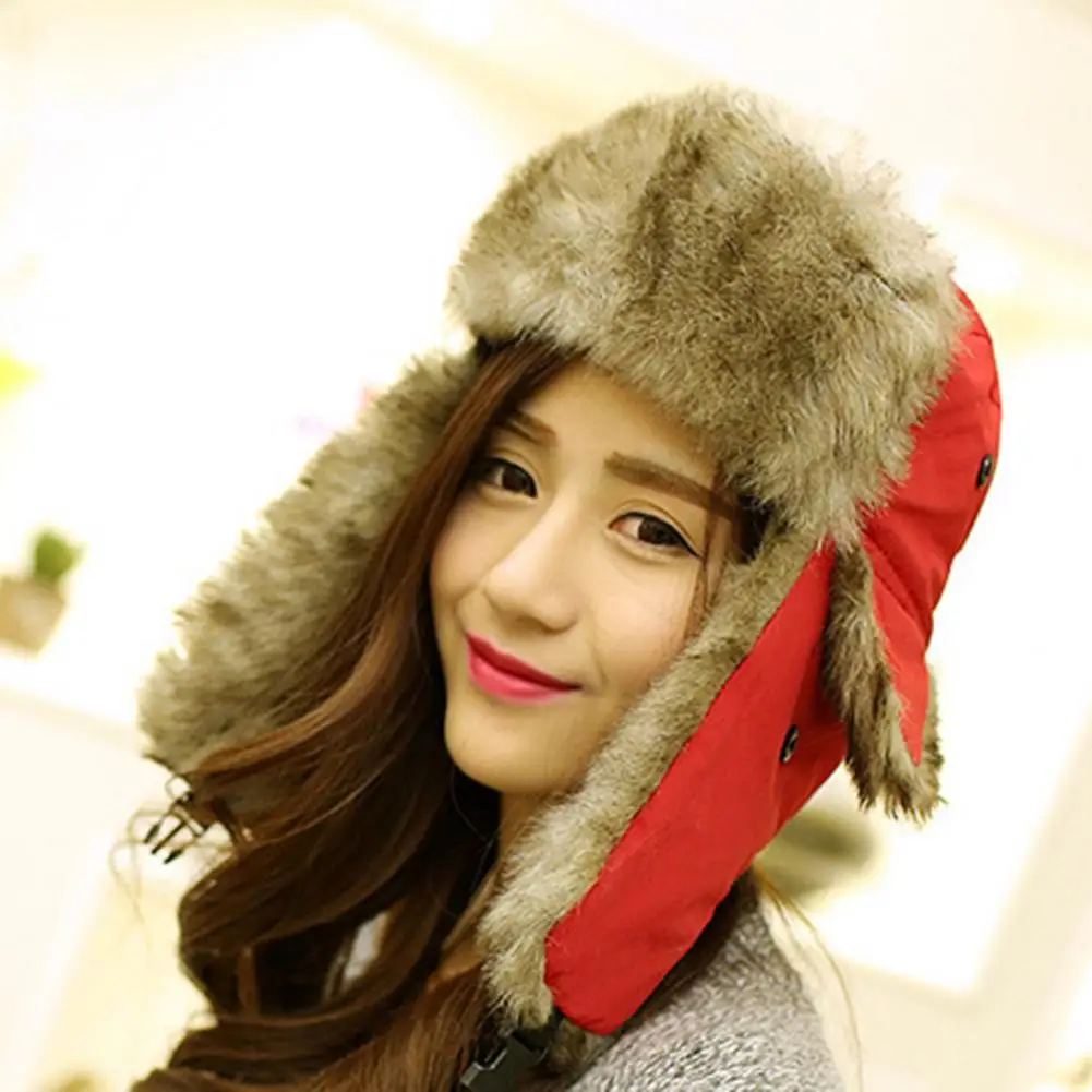 

Зимняя шапка с защитой ушей, теплая водонепроницаемая шапка унисекс Lei Feng с флисовой подкладкой и пряжкой, идеально подходит для осени и зимы, толстая