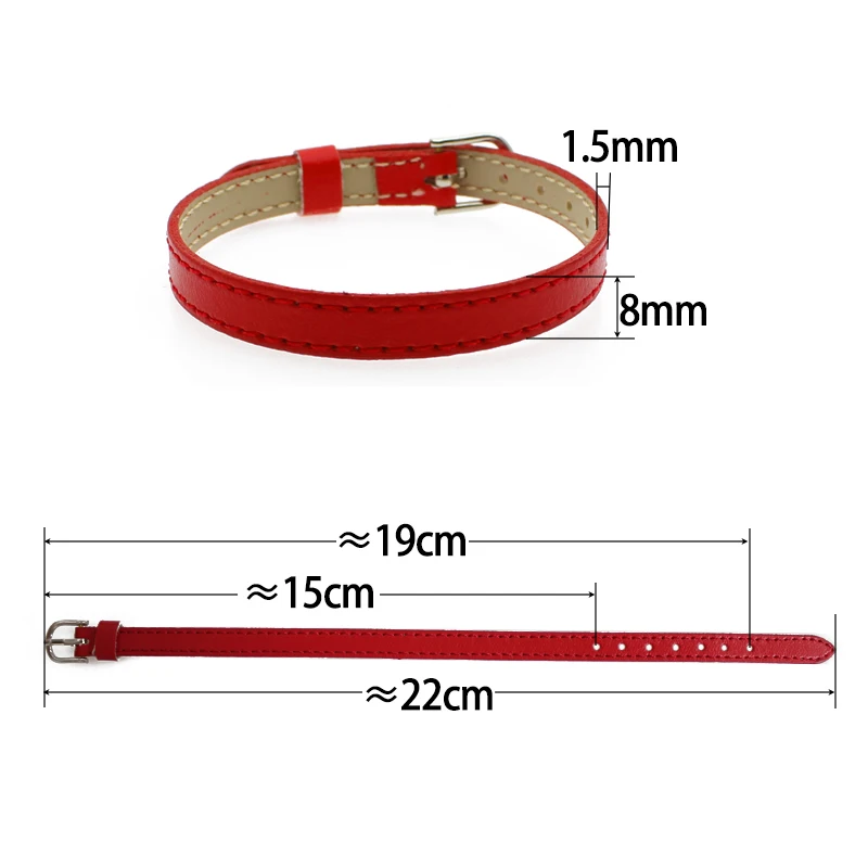 10Pcs/Lot PU Leather Bracelet For Jewelry Making 8mm Slide Charms Women Bracelet Wristband Belt Pet Collar DIY Accessories Gift bracelet jewelry leather bracelets