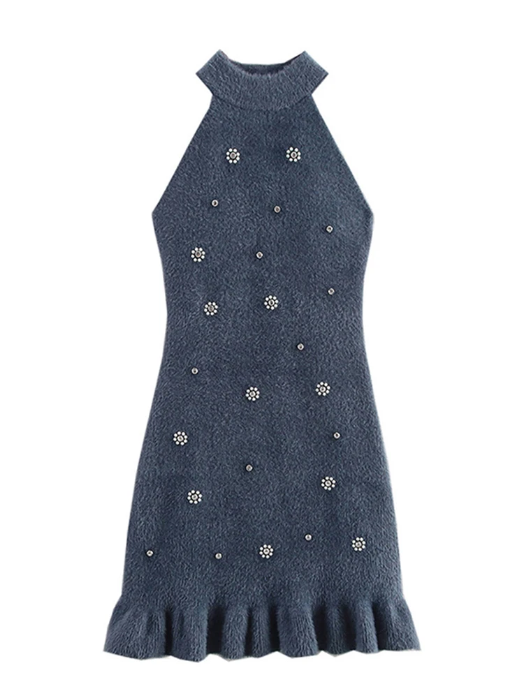 navy blue dress for baby girl How to Style Halter Dresses in Winter for Maternity main image 1