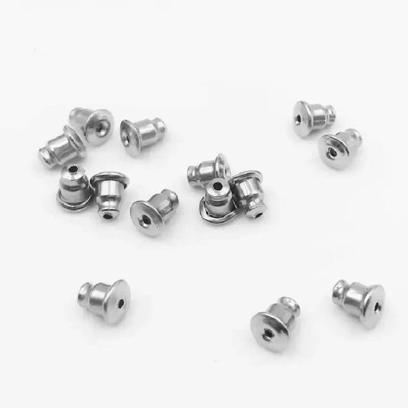 

50pcs/Lot Stainless Steel Ear Back Bullet Clutch Earring Stoppers Post Stud Earrings Backs DIY Jewelry Findings Wholesale