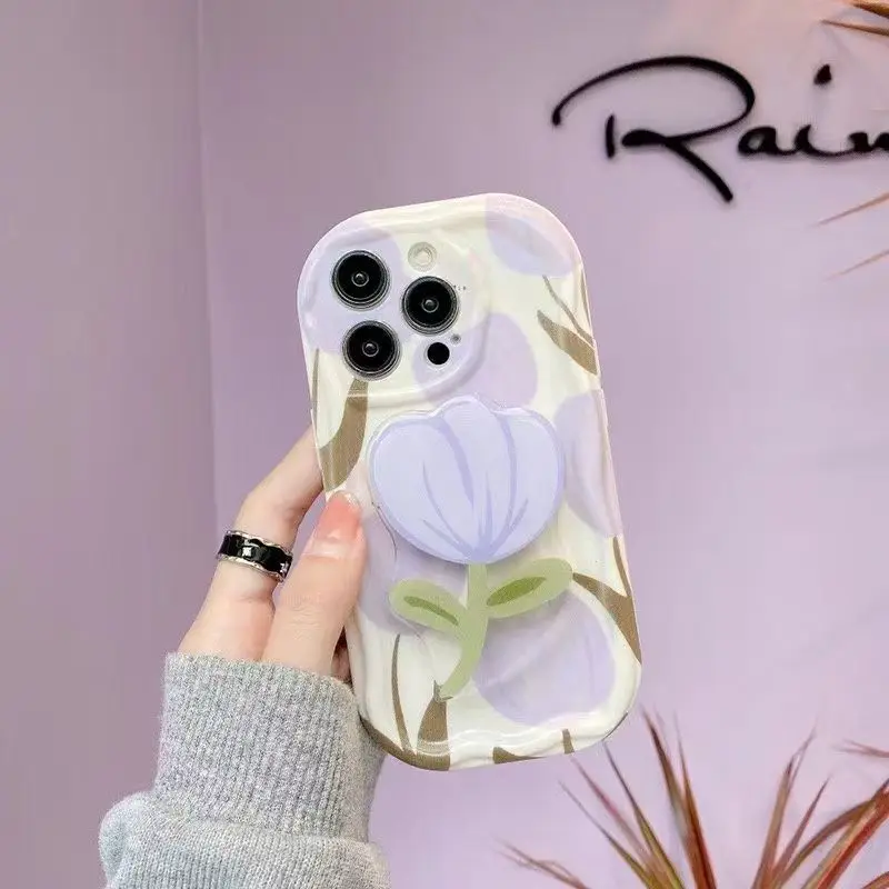 Tulip Grip Tok Holder Wave TPU Phone Case