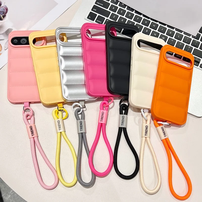 Soft Liquid Silicone Down Jacket Case with Lanyard