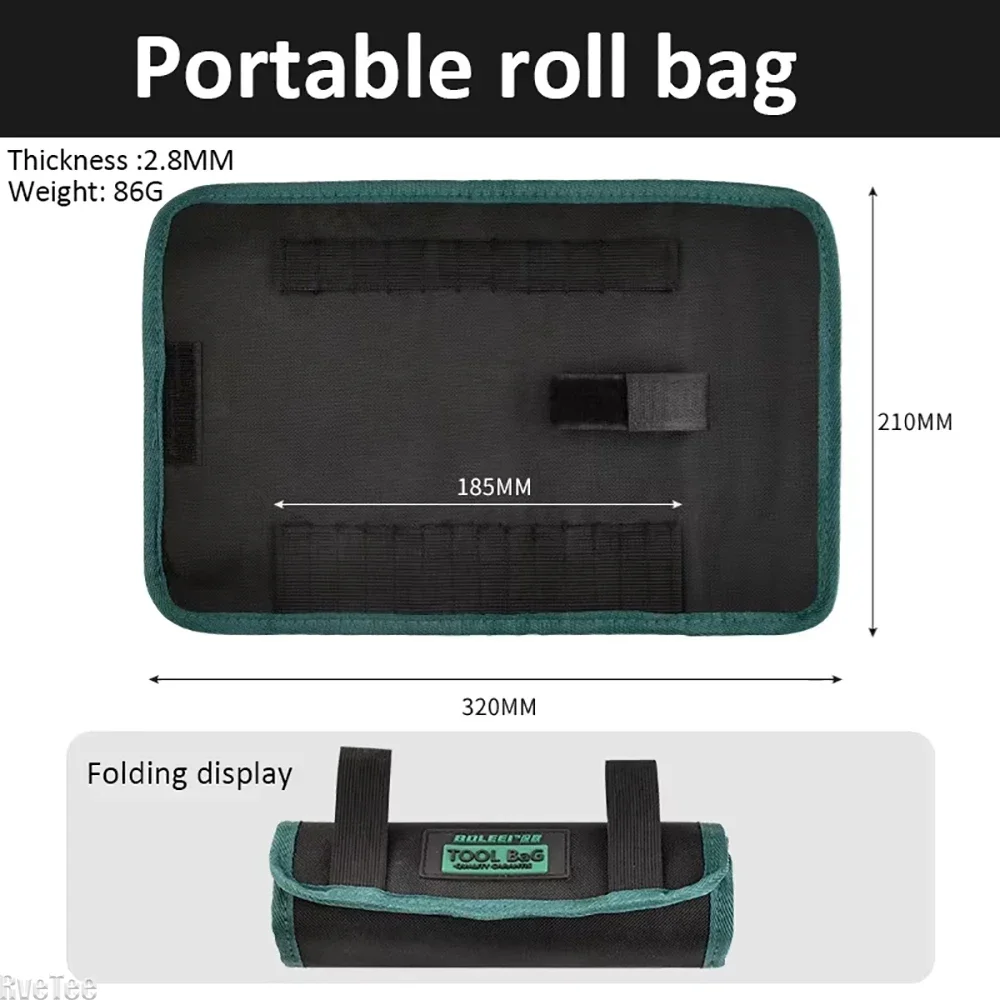 전문가용 롤업 공구 가방 - 드릴 비트 및 스크루드라이버용 다중 포켓 캔버스 정리함 휴대용 전기 기술자 툴킷