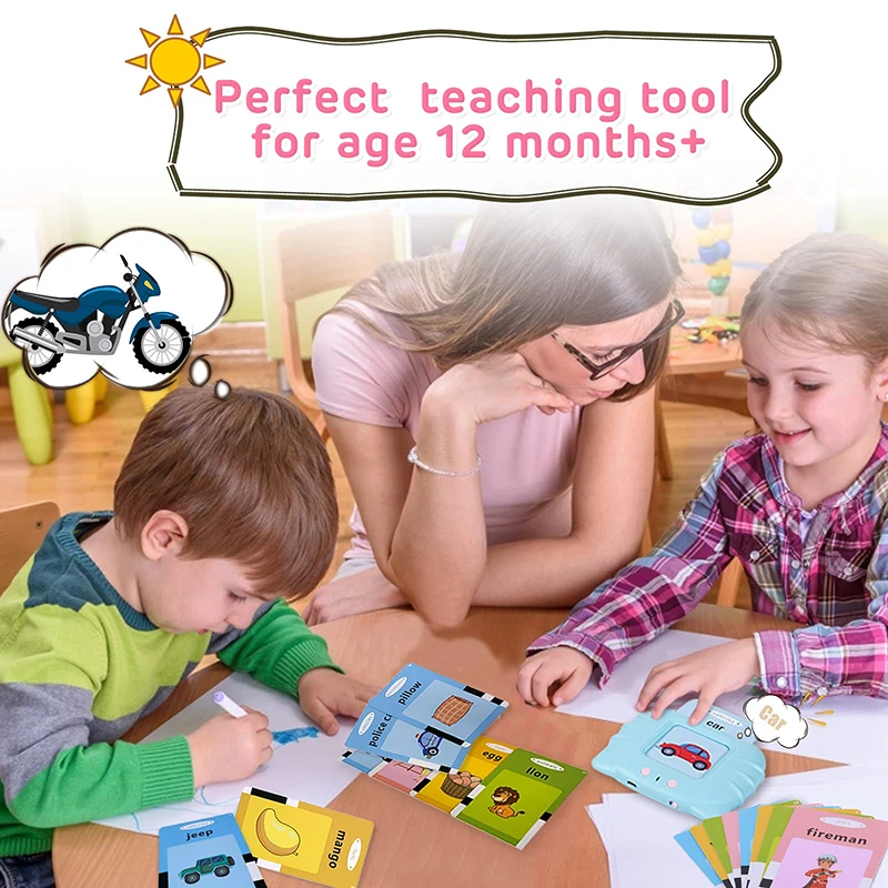 Educational Learning Toy Alphabet Educational Toys Education Toys Sight Words Games Talking Flash Cards Learning English Machine Electronic Book for Kids Interactive Activity Gift