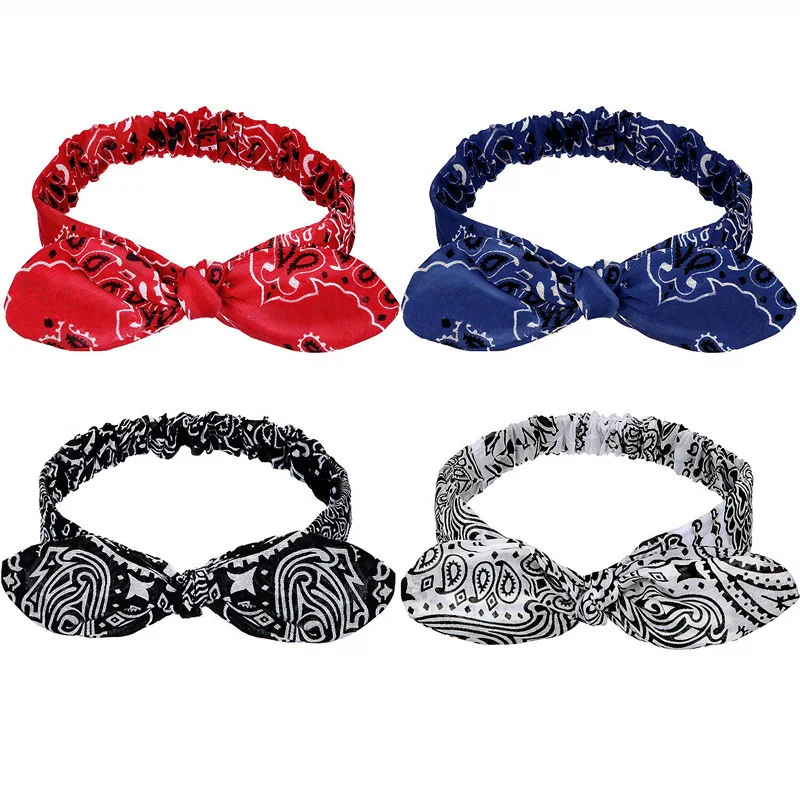 wide headbands for women New Boho Women Soft Solid Print Headbands Vintage Cross Knot Elastic Hairbands Turban Bandanas Girls Hair Bands Hair Accessories headbands for women