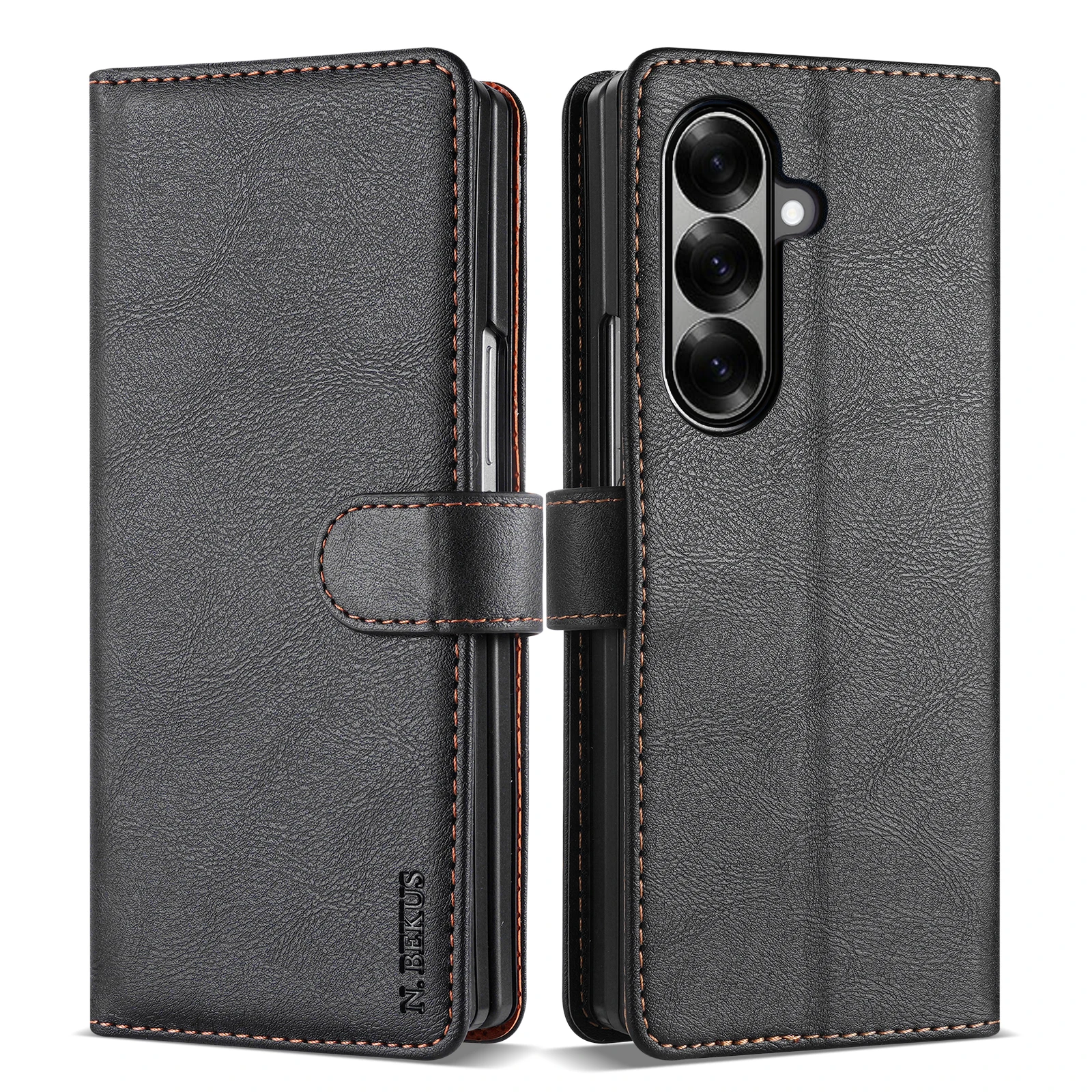 Elegant Flip Leather Wallet Case with Magnetic Closure and Card Pocket