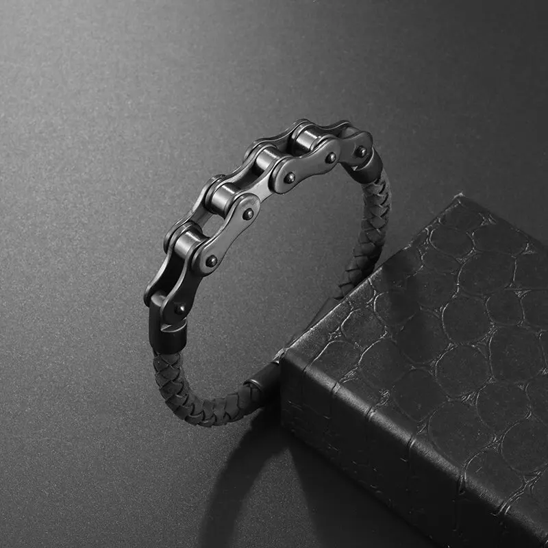 Handmade Men's Solid Sterling Silver Bike Chain Bracelet