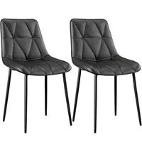 2/4 комплекта обеденных стульев, стул с мягкой обивкой из искусственной кожи, обеденный стул с металлическим каркасом для кухни, гостиной, офиса, спальни — изображение 2